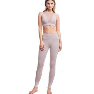 Mocha lux mesh cutout workout leggings